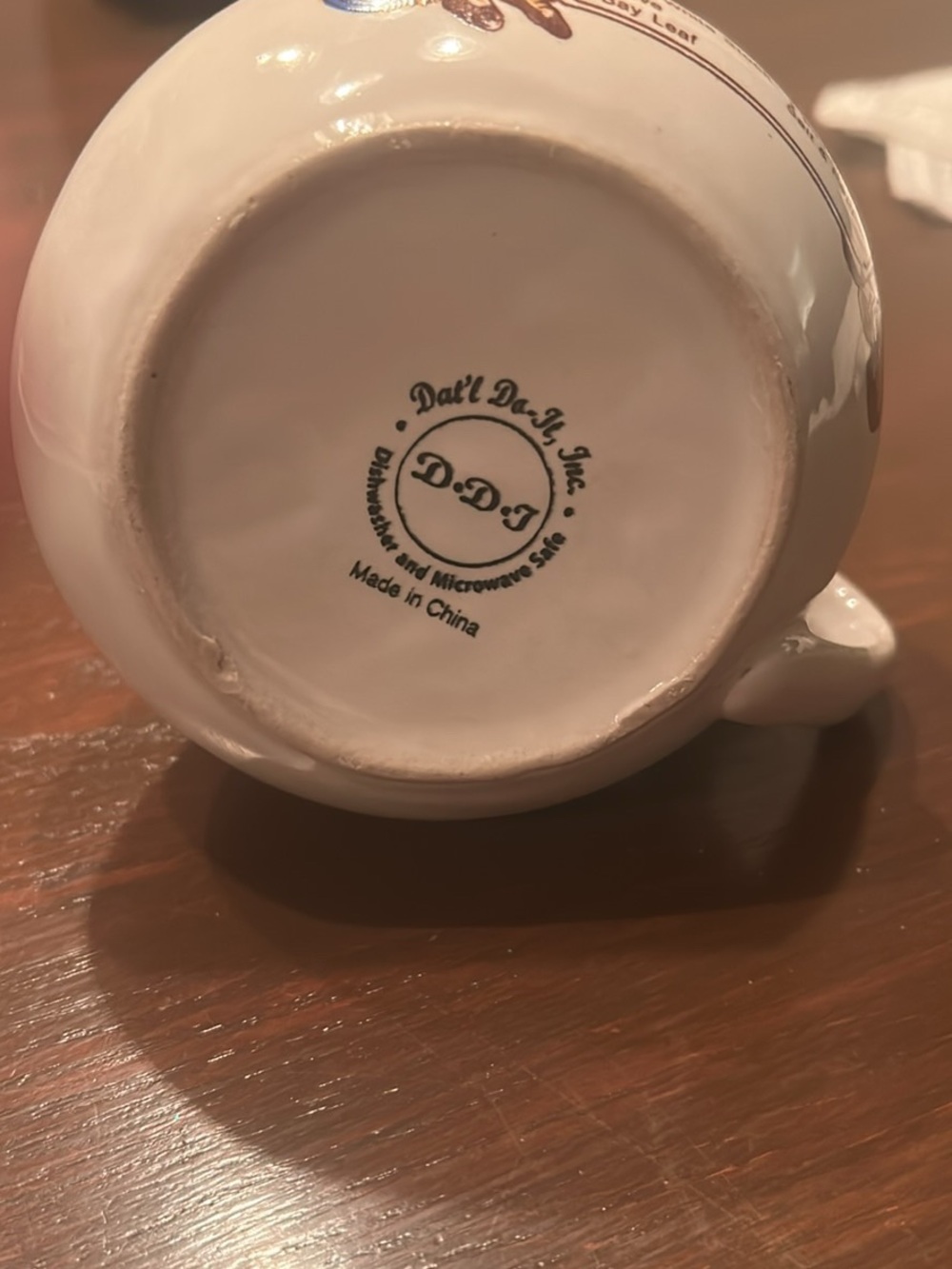 Onion Soup Ceramic Soup Mug - White with Green Lettering - Picture 4 of 4
